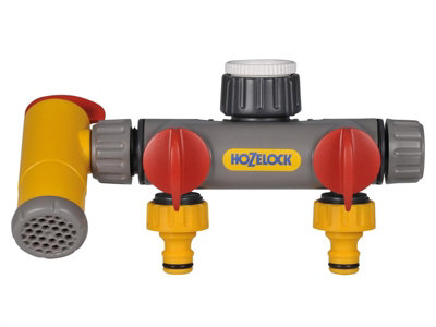 Hozelock 2250 Flowmax 3-Way Hose Tap Connector With Watering Can Rapid Filler