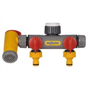 Hozelock 2250 Flowmax 3-Way Hose Tap Connector With Watering Can Rapid Filler
