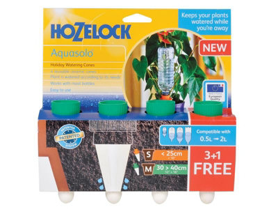 Hozelock 2717 8000 Aquasolo Houseplant Watering Cones Medium 16in Pots Pack 4