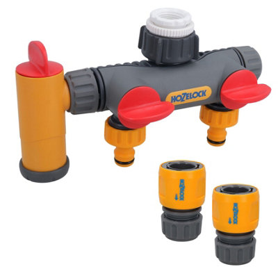 Hozelock 3 Way Tap Multi Hose Pipe Connector Watering Garden Yard & Fittings