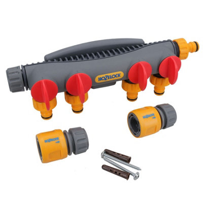 Hozelock 4 Way Tap Multi Hose Pipe Connector Adapter Watering Garden