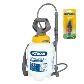 Hozelock 4230 Pressure Sprayer Standard 5 Litre 4505 + 4103 Spray Nozzle Set