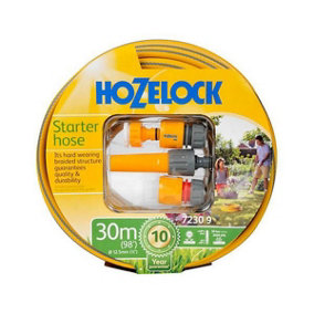 Hozelock 7230P9000 30m Maxi Plus Garden Hose Pipe Starter Set & Attachments 7230