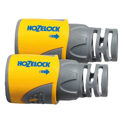 Hozelock Hose Connector (Pack of 2) Yellow/Grey (One Size)