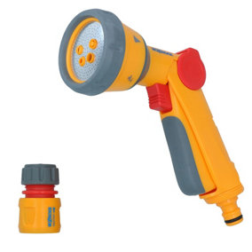 Hozelock Multi Spray Gun Soft Touch Water Hose Pipe 5 Function & Aquastop
