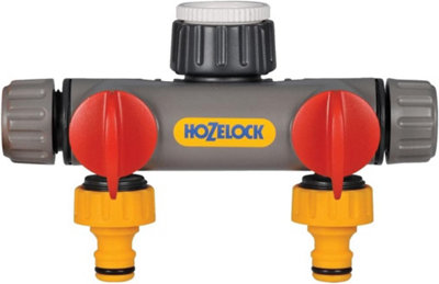 Hozelock Multi Tap Connector 2 Way Dual Outlet Garden Tap Splitter with ...