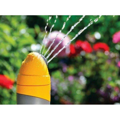 Hozelock Round Sprinkler Plus On Spike - 5 Jets Yellow/Grey/Red (One Size)