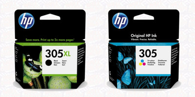 HP 305XL Black & 305 STD Cap Colour Ink Cartridge