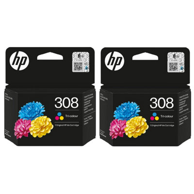 HP 308 Colour Original Ink Cartridges Twin Pack