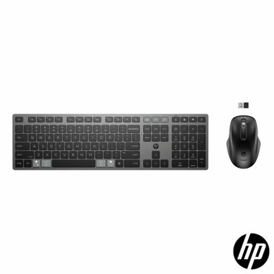 HP Multi-Device Ultra-Fast Rechargeable Wireless Keyboard Mouse Combo ...