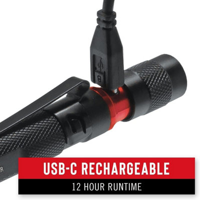 HP3R Rechargeable, Adjustable-Focusing Inspection Torch - 245 lumens, 1 x lithium polymer battery plus 2 x AA