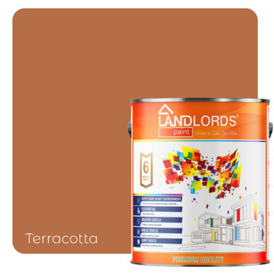 HQC Fence Paint Terracotta Matt Smooth Emulsion Garden Paint 2.5L DIY