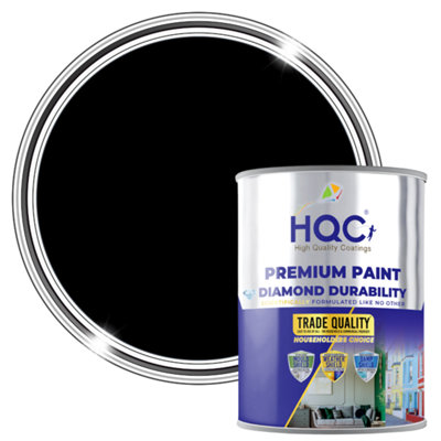 HQC Kitchen & Bathroom Paint - Mould Resistant, Washable & Durable - Black - 2.5L