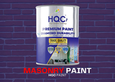 HQC Masonry Paint -  Weatherproof & Long-lasting Protection For All Exterior Walls - Classic Grey - 1L
