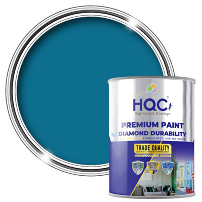 HQC Matt Emulsion Paint - Matt Finish for Interior Walls & Ceilings - Marina Blue - 10L
