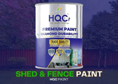 HQC Shed & Fence Paint - Best Weatherproof Wood Protection - Pale Blue - 2.5L