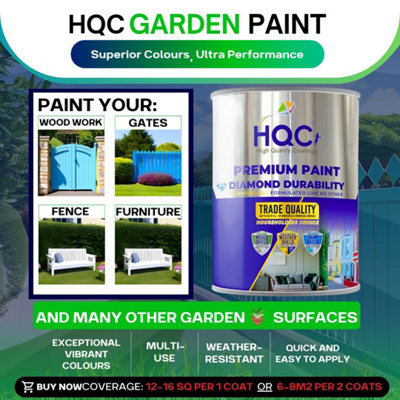 HQC Shed & Fence Paint - Best Weatherproof Wood Protection - Pale Blue - 2.5L