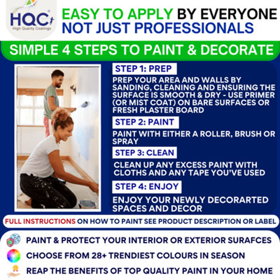 HQC Smooth Masonry Paint -  Weatherproof & Long-lasting Protection For All Exterior Walls - Sage Green - 2.5L