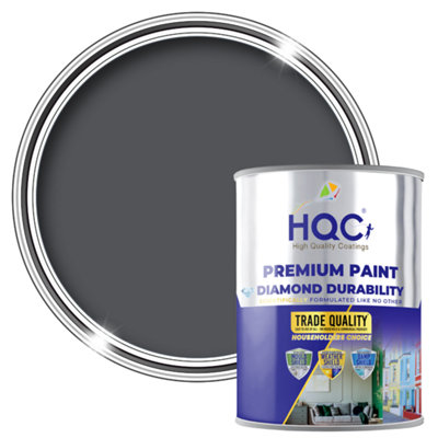 HQC Weather Shield Classic Grey Matt Smooth Emulsion Masonry Paint 1L