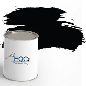 HQC Weather Shield Satin Black Smooth Emulsion Masonry Paint 1L