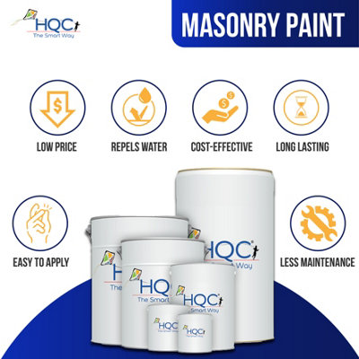 HQC Weather Shield Satin Classic Grey Smooth Emulsion Masonry Paint 1L