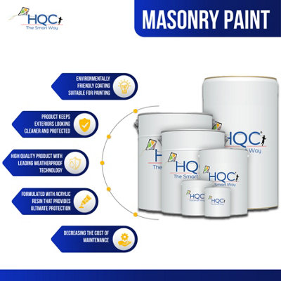 HQC Weather Shield Satin Classic Grey Smooth Emulsion Masonry Paint 2.5L