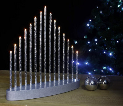 hristmas Thin Pipe Candle Bridge Arch - 15 White LED Light Battery Candle - Festival Accessories for Table Centrepiece