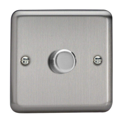 HS3 Varilight V-Dim Series 1-Gang, 1 or 2 Way 400 Watt Dimmer, Classic Brushed Steel