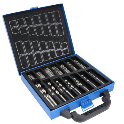 HSS Drill Bit Set Metric Sizes 1.5mm - 10mm 99pcs Steel / Wood ...