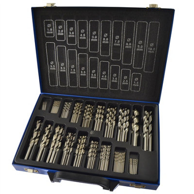 HSS Drill bits set 170pc metric sizes 1mm to 10mm steel wood plastic