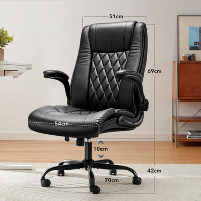 Huanuo Executive Office Chair Black PU Leather - Ergonomic High Back ...