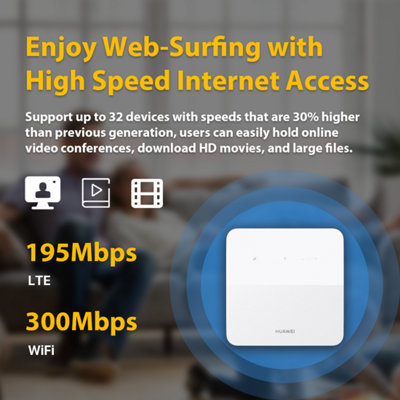 Huawei B320 with FREE SMARTY SIM Card 4G/CAT 4 LTE Low Cost Mobile Wi ...
