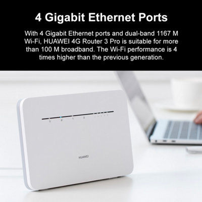 Huawei B535-235a Unlocked 4G/CAT 7 Low Cost Mobile Wi-Fi Router White