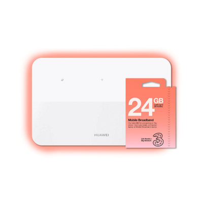 Huawei B636 with Pre Loaded 24GB Three Data SIM - High-Speed Wi-Fi, Ideal for Home & Office