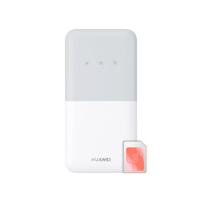 Huawei E5586 with Pre-Loaded 12GB Three Data SIM 4G/CAT 4 Portable Low Cost Travel Wi-Fi