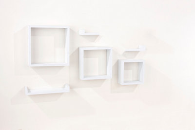 Hudson 6 piece floating shelf kit - matt white