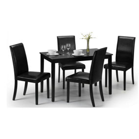 Hudson Black Dining Set including 4 Chairs