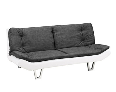 Hudson 3 Seater Fabric Sofa Bed Charcoal Base With Duck Egg Grey