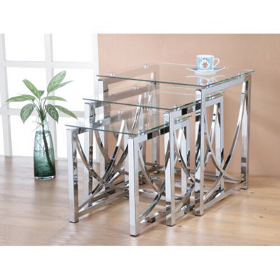 Glass nest on sale of tables