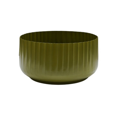 Hudson Green Corrugated Bowl Planter H15cm D30cm