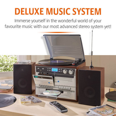 Hudson Music System with Turntable, CD, Cassette, DAB/FM Radio ...