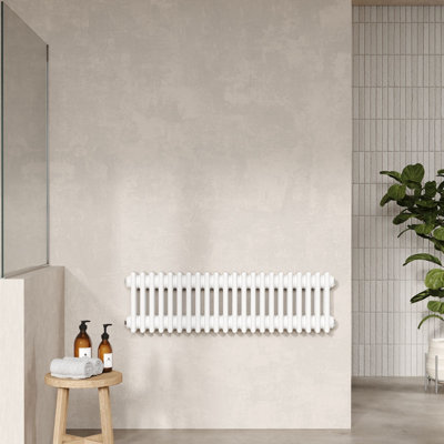 Hudson Reed Colosseum Floor Mounted Traditional Radiator with Wall ...