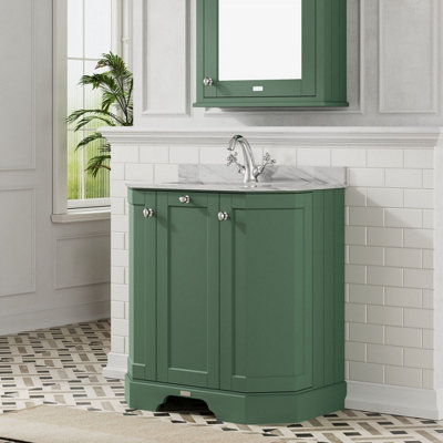 Hudson Reed Floor Standing 3 Door Angled Vanity Unit with 1 Tap Hole ...