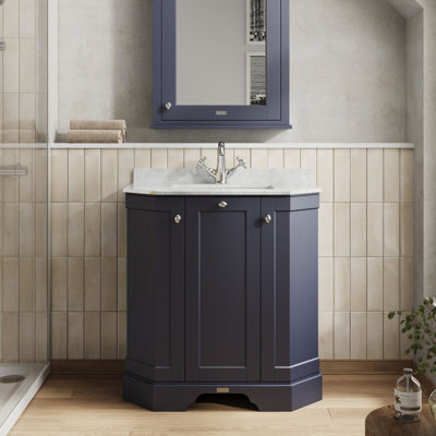 Hudson Reed Floor Standing 3-Door Angled Vanity Unit with 1 Tap Hole ...