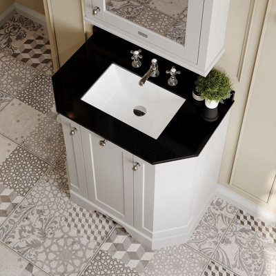 Hudson Reed Floor Standing 3 Door Angled Vanity Unit with 3 Tap Hole ...