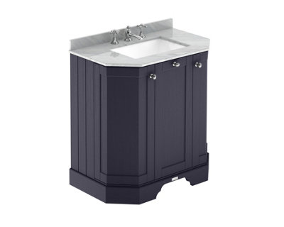 Hudson Reed Floor Standing 3-Door Angled Vanity Unit with 3 Tap Hole ...