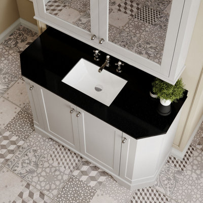 Hudson Reed Floor Standing 4 Door Angled Vanity Unit with 3 Tap Hole ...