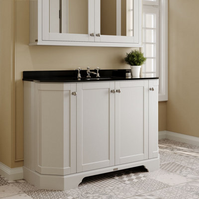 Hudson Reed Floor Standing 4 Door Angled Vanity Unit with 3 Tap Hole ...