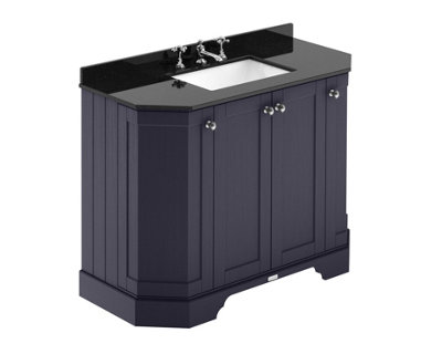 Hudson Reed Floor Standing 4 Door Angled Vanity Unit with 3 Tap Hole ...