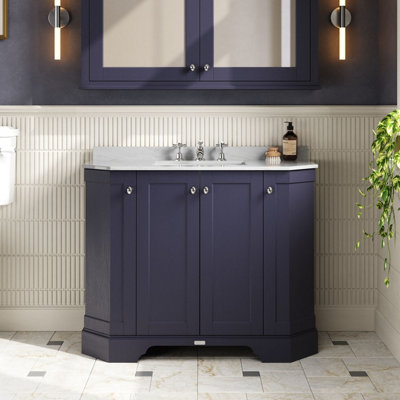 Hudson Reed Floor Standing 4 Door Angled Vanity Unit with 3 Tap Hole ...